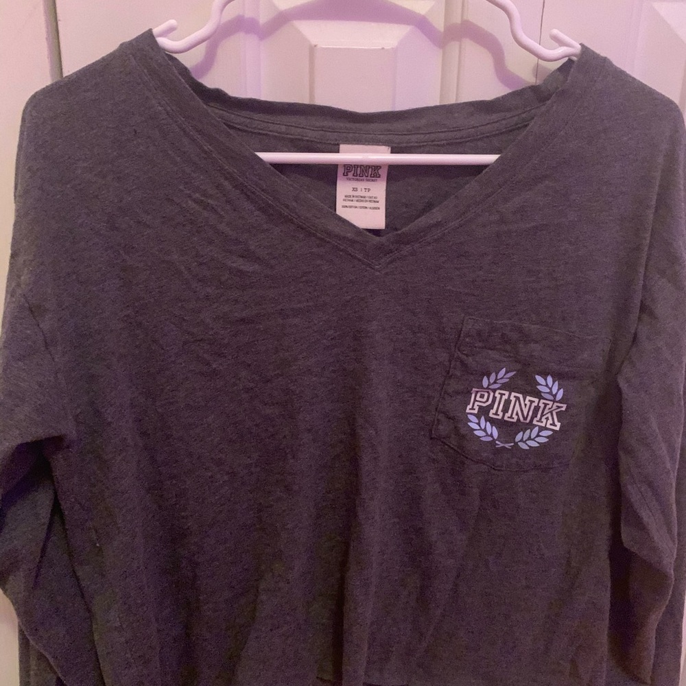 PINK gray long sleeve shirt - Picture 2 of 3